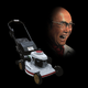 Honda McMower HRRA273 and founder Sorichiro Honda - archive portrait, unknown date
